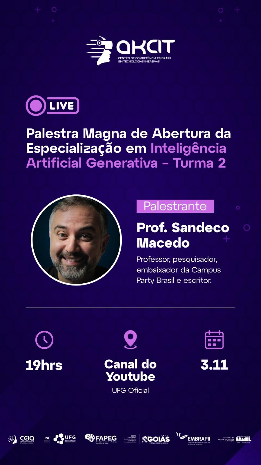 Post de divulgação masterclass da turma 2 de IAG